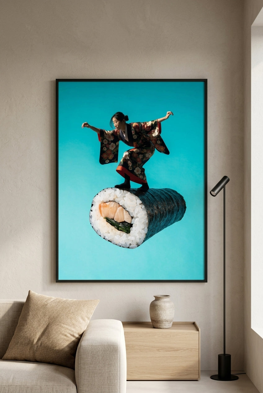 Heritage Walls – Kimono-Tänzerin auf der Sushi-Rolle