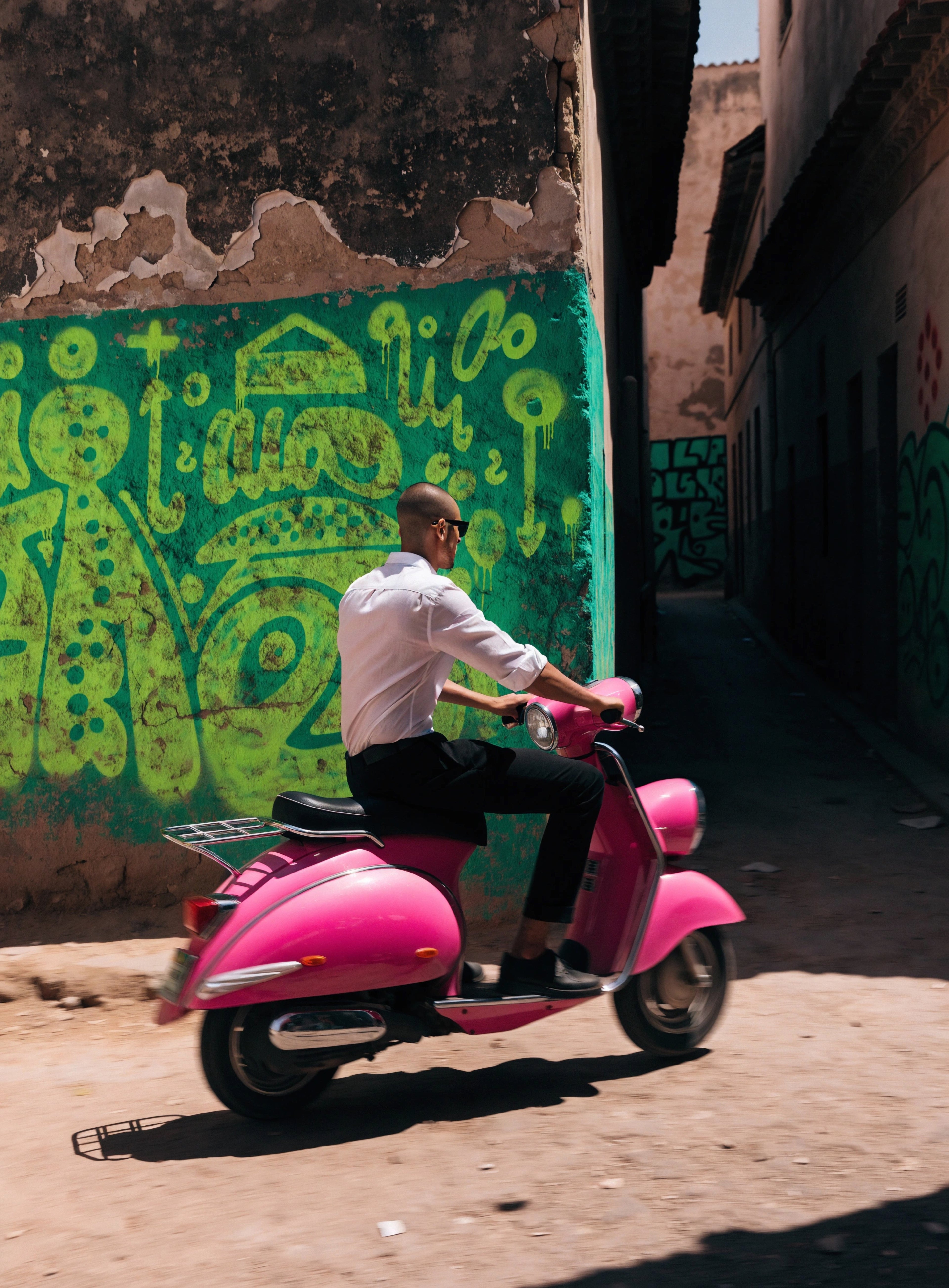 Heritage Walls – Pink Vespa in der Medina